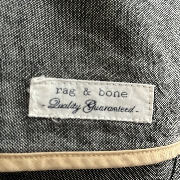 Rag & Bone Gray Oxford Cloth Chambray Fitted Tailored Blazer Jacket Sz 8 - Picture 6 of 6